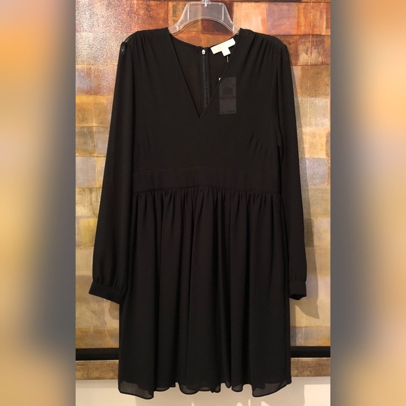 MICHAEL KORS LS Black Dress sz 10 NWT - Picture 3 of 8